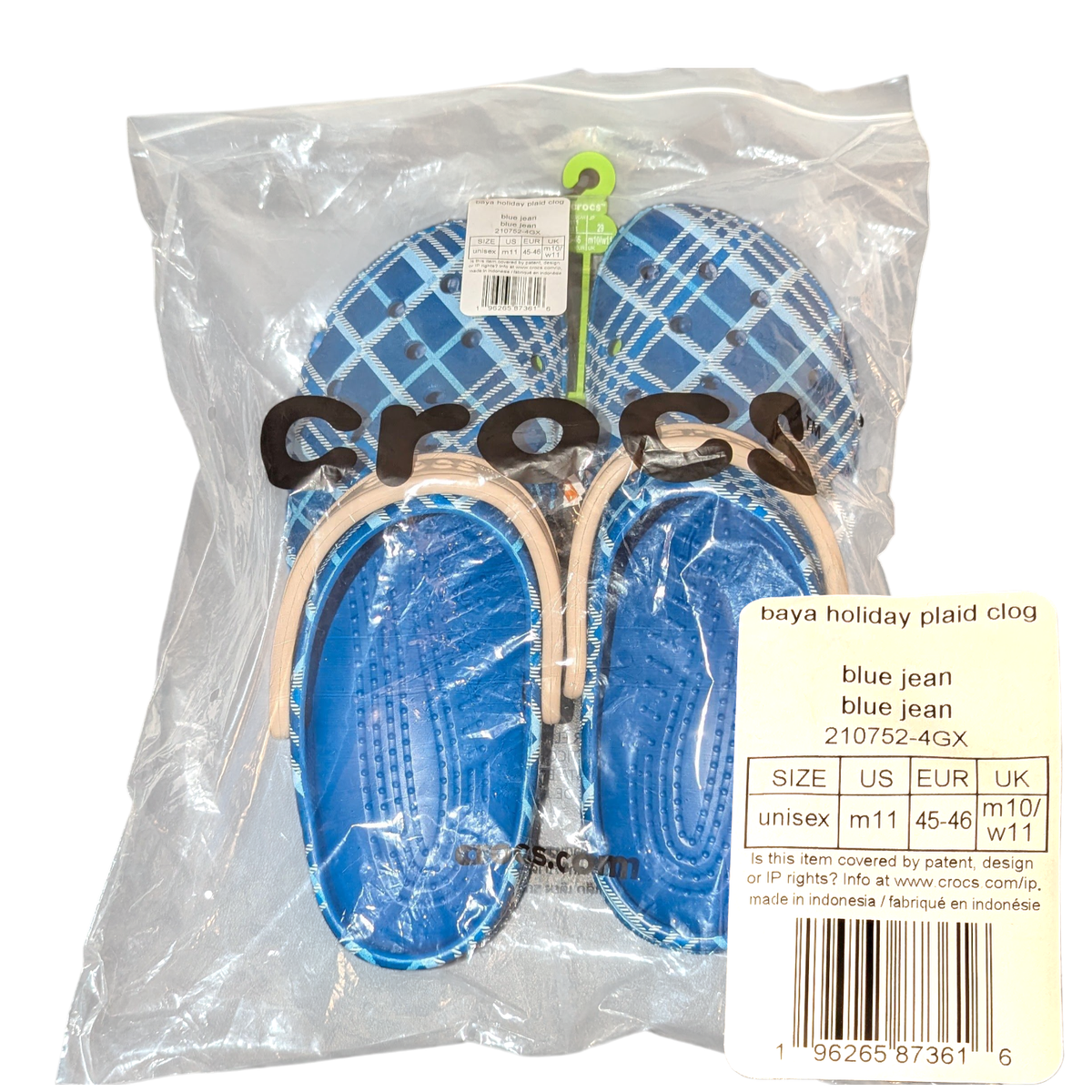 Crocs Mens Baya Holiday Plaid‎ Clog blue Size 12 m63015001775_1.jpg?1742956639 main image 3