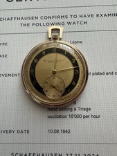 IWC Schaffhausen 14 ct Gold Pocketwatch 16 Jewels 1942