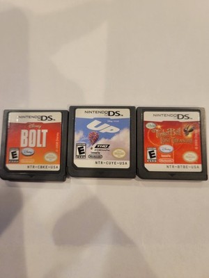 Disney Lot Of 3, Tinker Bell And The Lost Treasure, UP, Bolt  Nintendo DS Cart 