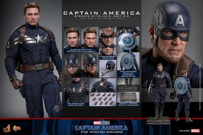 Hot Toys MMS783 Captain America 1/6 Figur Stealth Strike Suit 2.0