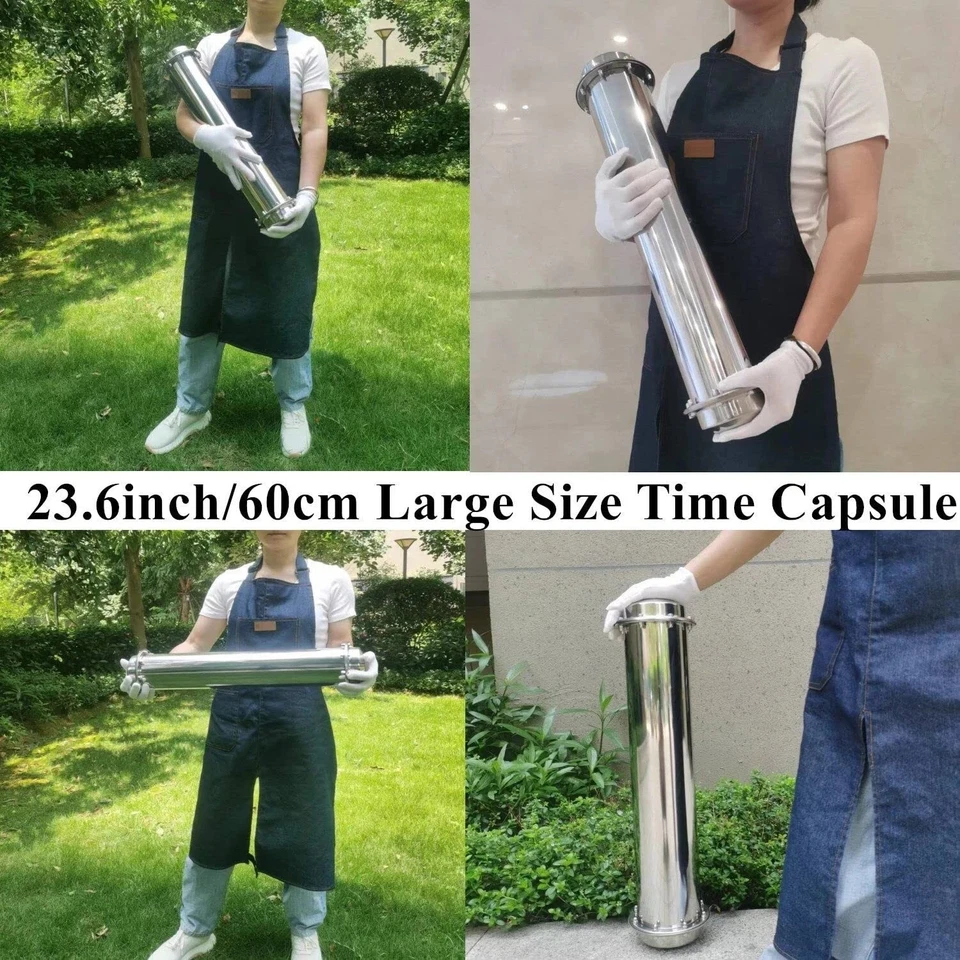 Time Capsule Tamaño Grande 23.6 pulgadas/60 cm Anticorrosión Impermeable Acero Inoxidable Foto 4 de 4