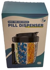 Pill Dispenser with 6 Large Compartments Portable Pill Bottle Organizer NIB