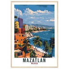 Mazatlan Mexico Travel Print Mexico Wall Art Wall Hanging Home Dcor Mazatlan Gif