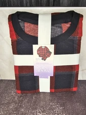 Stars Above Womens Pajama Set Size XS Thermal Plaid Comfy Lounge Shirt Pants NEW