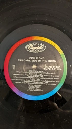 PINK FLOYD: Dark Side of The Moon 80s Capitol SMAS-11163 Vinyl LP VG+