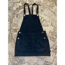 Urban Outfitters Blue Velour Overall Medium Mini Dress Jumper 90s Y2K Preppy