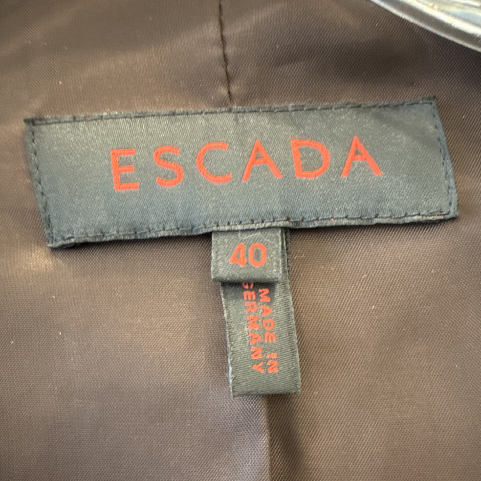Escada Brown Black Striped Button Collared Women'… - image 3
