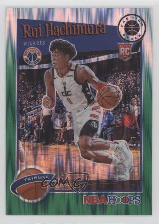 2019 NBA Hoops Premium Stock Green Flash Prizm 69/99 Rui Hachimura Rookie RC 2d9