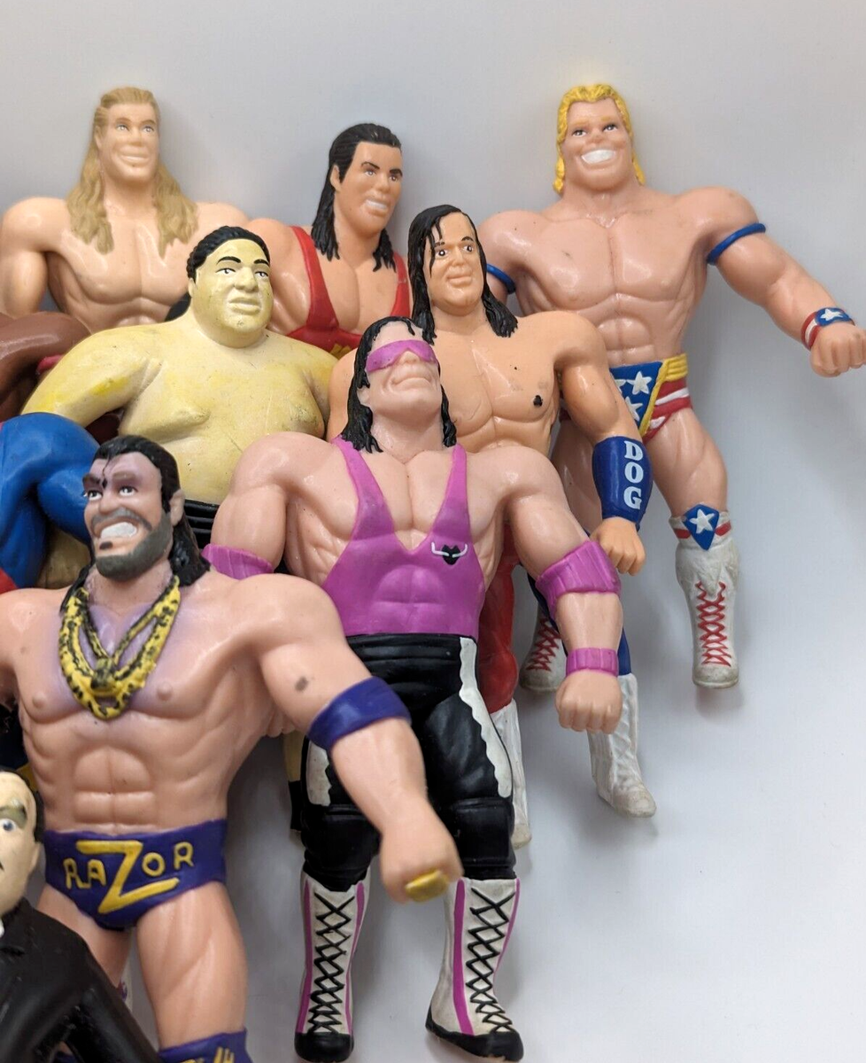 Vtg 1990s Official WWF Just Toys Bend-Ems Poseable Wrestling