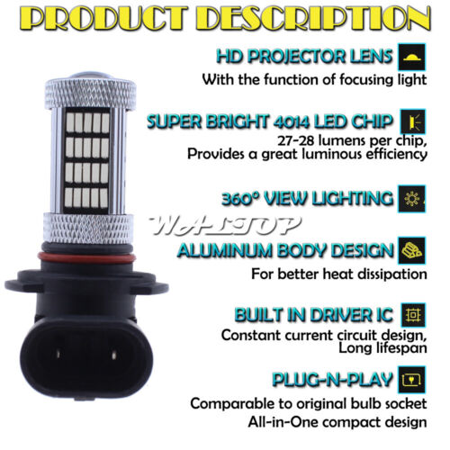 2x 92SMD 9005 9145 Red LED Fog Light Bulb for Ford F-250 F-350 Super Duty 05-19 - Picture 3 of 11