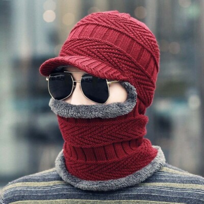 Warm Ear Protection Cover Neck Ccarf Knitted Hat One-piece Hat