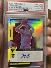 2020 Panini flux LaMelo Ball rookie autograph influx silver Psa 9 Auto 10