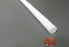 Teflon PTFE Virgin White Rods 5/8" -.625" Diameter x 24" Long, 2 Pc, 4 Ft Total