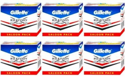 6 X 50Gillette Wilkinson sword razor blades double edge DE shaving safety razor