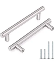 Probrico Pack of 30 Stainless Steel 4 inch (102mm) Hole Center Cabinet Handles