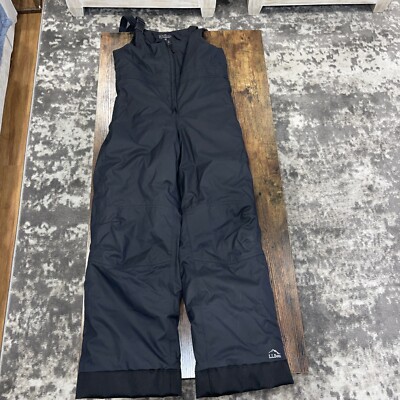LL Bean Boys Black Ski/Snow Bibs, Size 12
