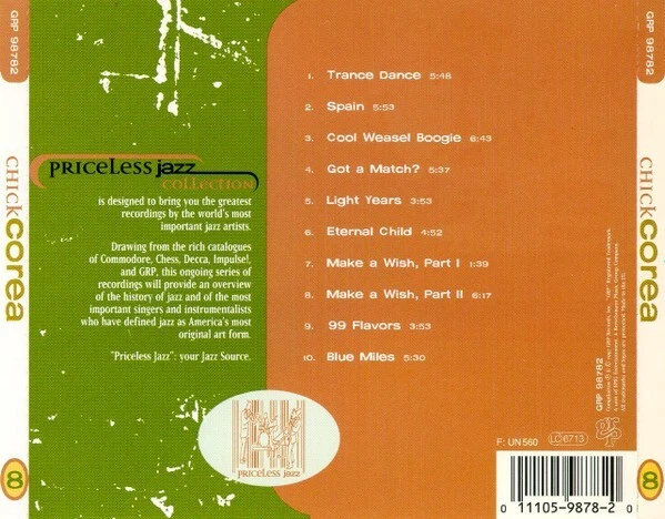 CD Chick Corea: Priceless Jazz + Eric Marienthal/ John Patitucci/ Dave Weckl u.a - Bild 2 von 2