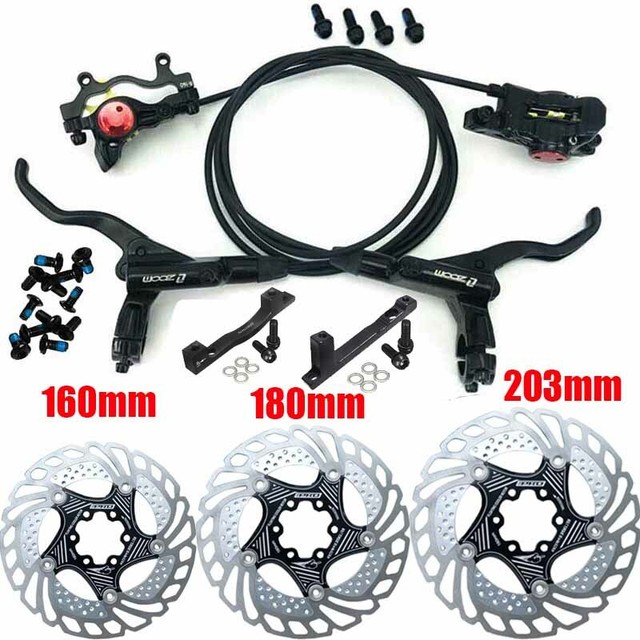 MTB Hydraulic Disc Brakes Set PreFilled With 160/180/203mm Rotors & PM