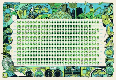 Tyler Stout El Time Machino 15 Dinosaur Lunar Calendar Art Print Poster Ebay
