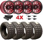 Fittipaldi Red W/ Black Lip Wheels & Mt Mud 33 12.50 17 Tires Package Set Fuel