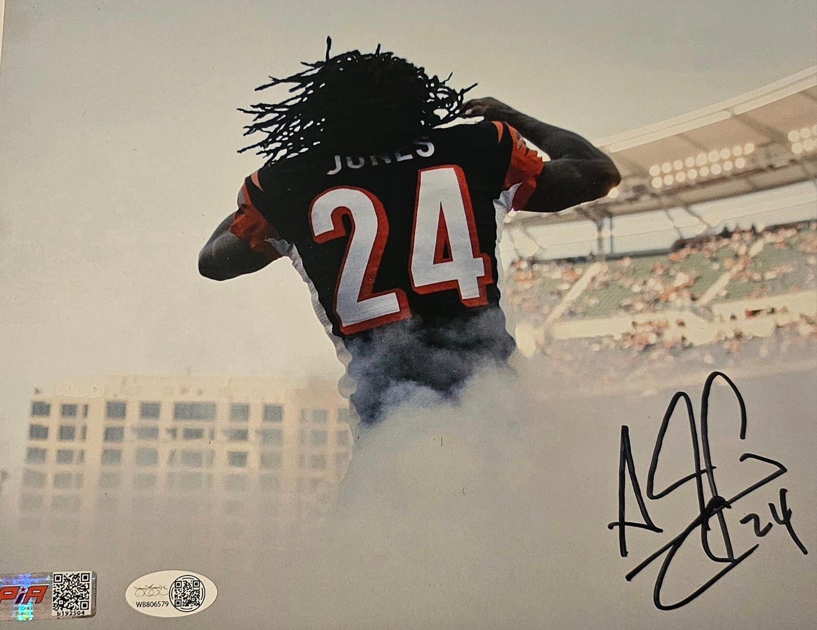 Adam Jones Autographed Signed Cincinnati Bengals ADAM Pacman JONES 8x10 Photo!! WVU MOUNTAINEERS JSA 