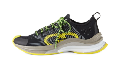 GUCCI RUN Fabric Synthetic Leather Low-top Sneaker Women's Black