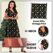 Christmas V-Neck Dresses for Women for sale UK