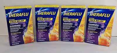 Thera Flu Severe Cold Relief Nighttime Honey Lemon 6 Packets Each Box 4 Boxes