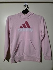 Girls ADIDAS Pink Hooded Jumper - Size 11/12yrs (T33)