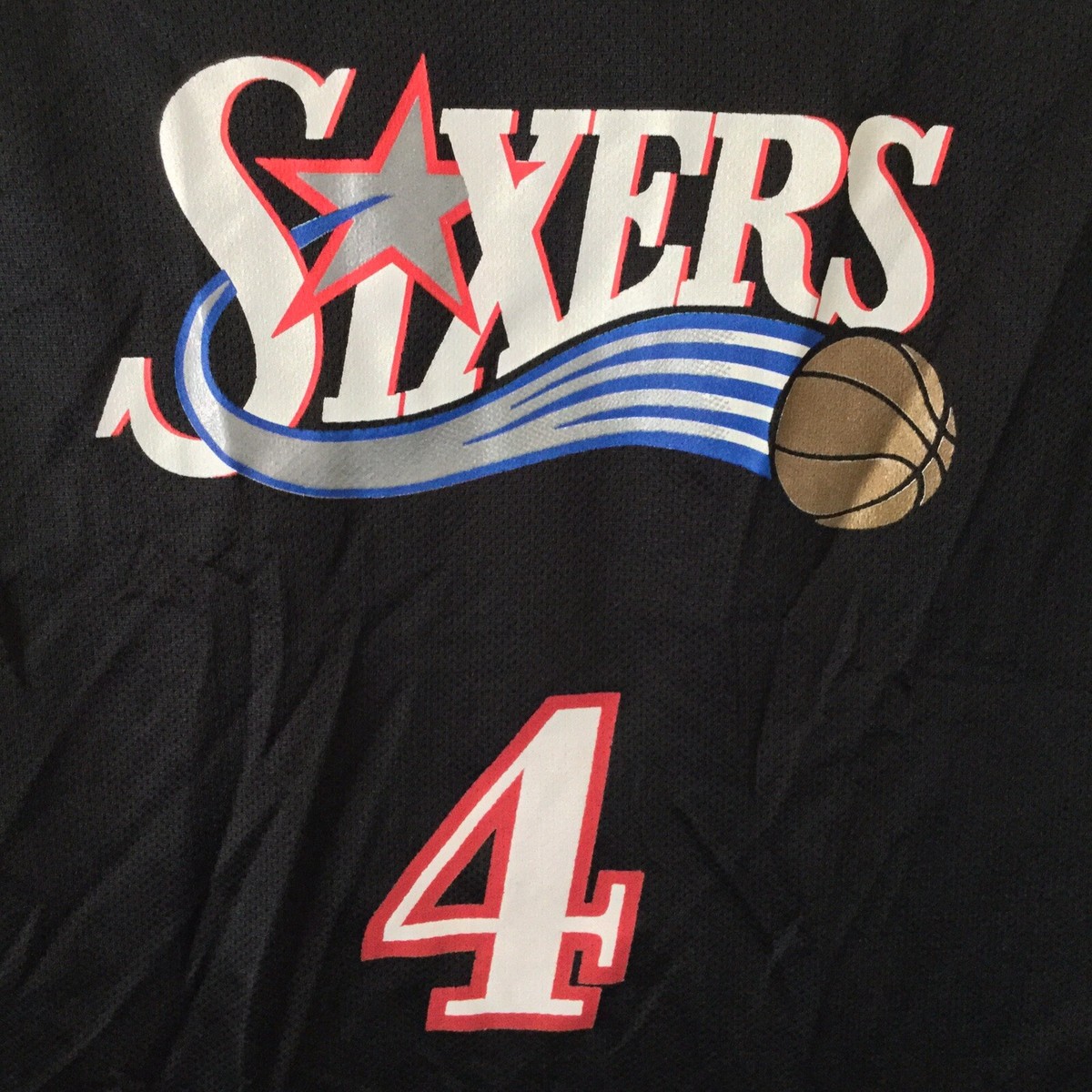 Vintage Chris Webber #4 Philadelphia Sixers Black NBA Jersey
