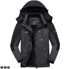 Men's Winter Thermal Fleece Lined Coats Mountain Ski Outdoor Hiking Work Jacket