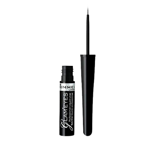 Rimmel Glam'eyes Professional Liquid Eye Liner - Black Glamour X3 - Picture 1 of 1
