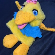 Vtg RARE Minnie Bird Hand Plush Yellow Felt Puppet American Guidance Service 