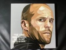 Bild POP ART Jason Statham Transporter Poster Portrait  im Holzrahmen 25x25cmNEU