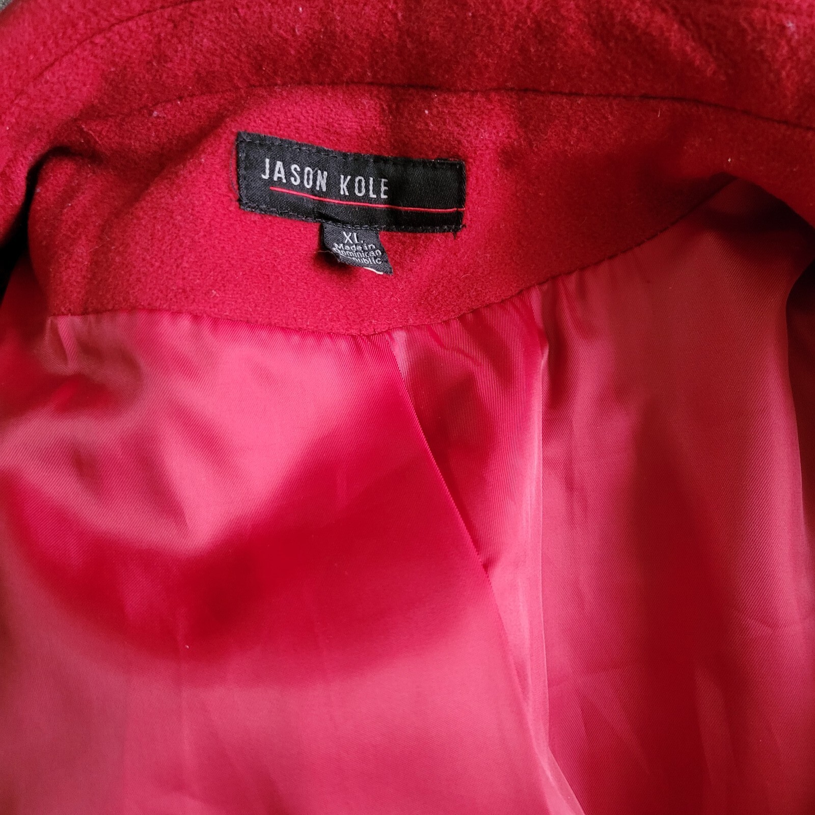 Jason Kole Wool Coat Jacket Solid Red Womens Size… - image 7