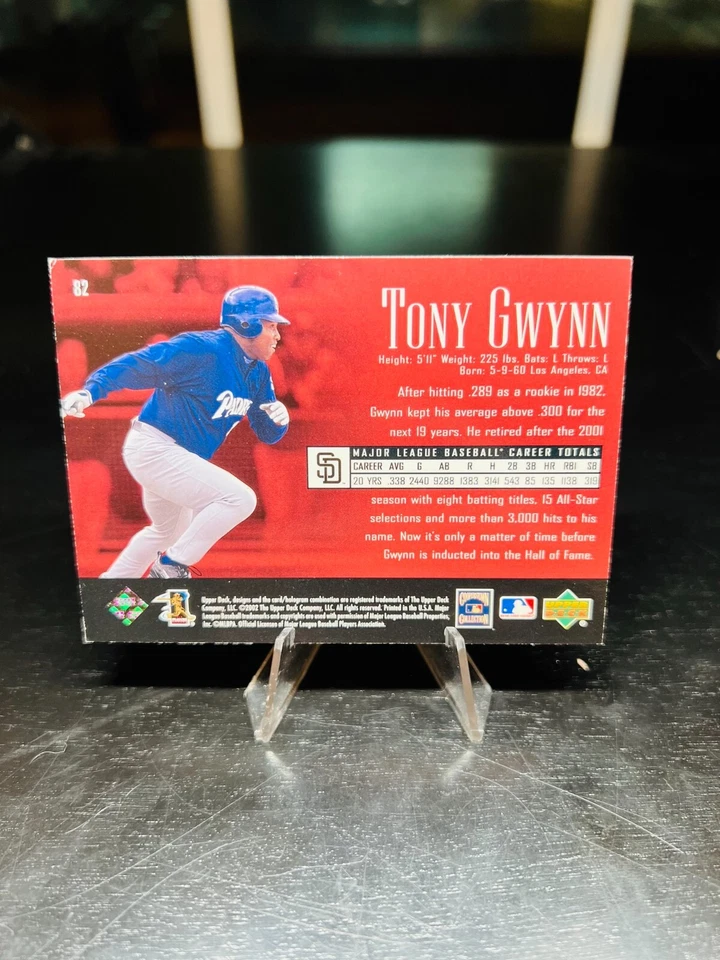 2002 Upper Deck Piece of History #82 Tony Gwynn San Diego Padres Baseball Card 1 - Image 2 of 2