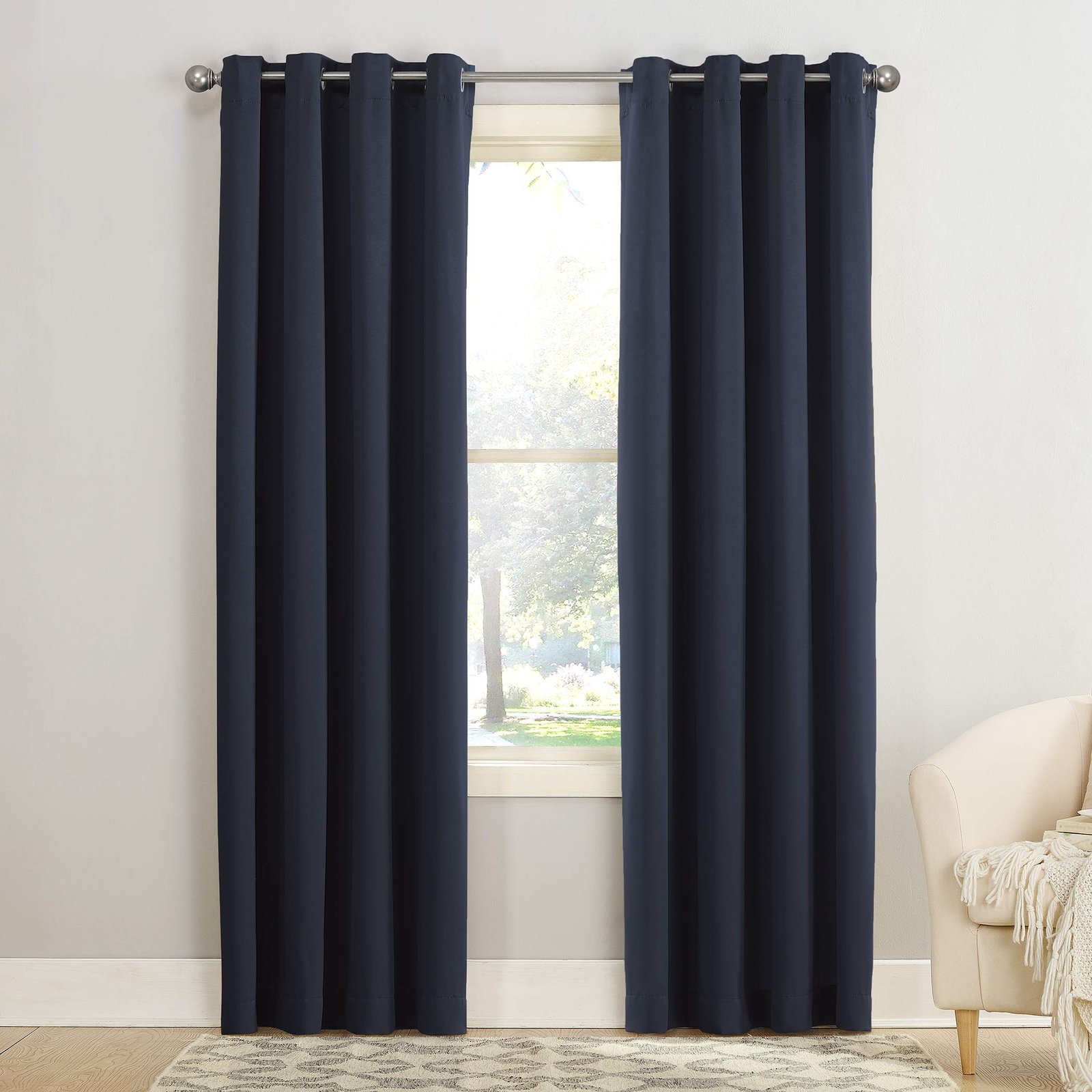 Sun Zero Barrow Grommet Blackout Curtain Panel for Energy Efficiency