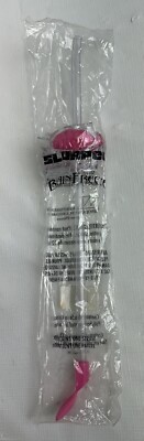 Vintage Slurpee 7-Eleven 7-11 Clear Pink Skull Brain Freeze Spoon Straw SEALED
