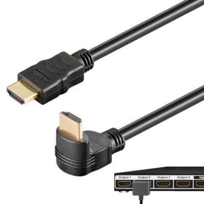 1m HDMI Kabel 3D HighSpeed with Ethernet A-Stecker FULL HD TV gewinkelt