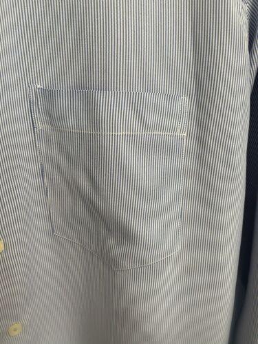 VALENTINO VINTAGE ITALY LUXURY STRIPED SHIRT WHITE COLLAR SIZE L - Picture 8 of 15
