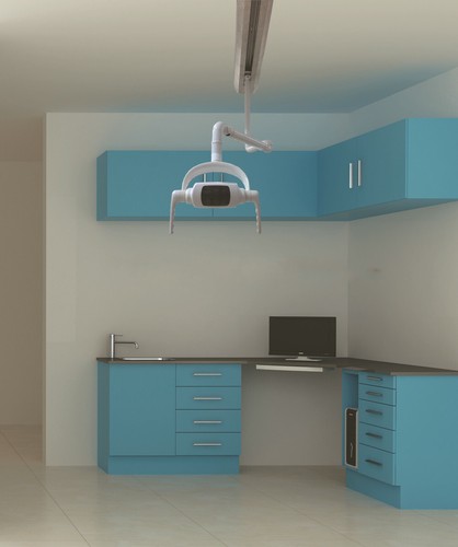 Dental Oral Light Operate Medical Lamp 6 LED Lens Ceiling Mount with Support Arm - Picture 3 of 12