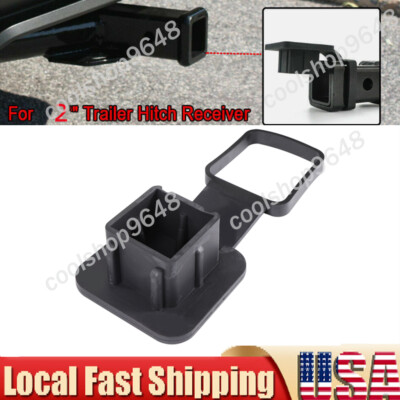 #ad 2quot; Black Rubber Hitch Receiver Cover Tow Trailer Tube Plug Cap 4 Way Flat Insert $3.50