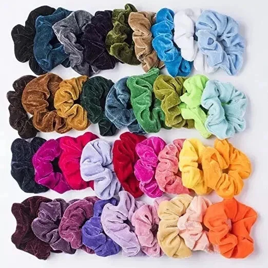 EVERESTBEAUTY Multi Pack Hair Scrunchies Velvet Scrunchy Bobbles Elastic Hair Bands Holder UK