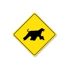 Afghan Hound Crossing Dog Metal Sign Kennel Breed Canine K9 Paw Animal Pet Owner