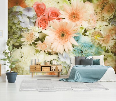 3D Pink Flower S1413 Wallpaper Mural Self-adhesive Removable Sticker Kids Pa