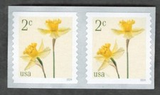 US. 5903. 2c. Daffodils. Coil Pair of 2. MNH. 2024