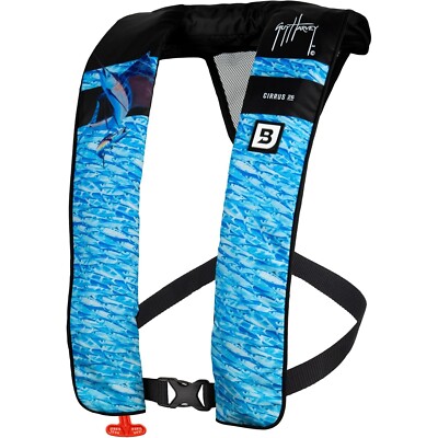 NEW 2025 Bluestorm Cirrus 26 Life Jacket USCG Type V PFD, Guy Harvey SAILFISH