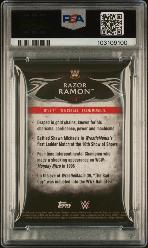 Shawn Michaels Razor Ramon 2015 WWE Undisputed Black /99 PSA Mint 9 POP 2's HOF - Image 3 of 3