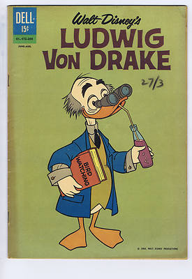 60's DELL ディズニー ドナルドダック ルードヴィヒ・フォン・ドレイク Ludwig Von Drake #4 Dell 1962 | eBay