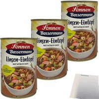 Sonnen Bassermann Linseneintopf Mit WüRstchen 3Er Pack 3X400G Dose Usy Block